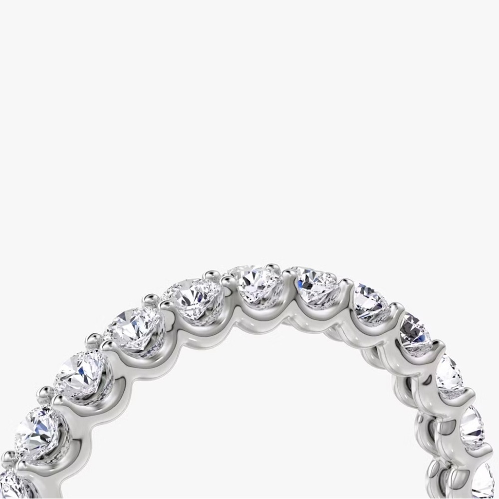 2ct TW Round Lab Diamond Shared Prong Eternity Ring in 14k White Gold Size 7 - Picture 3 of 7